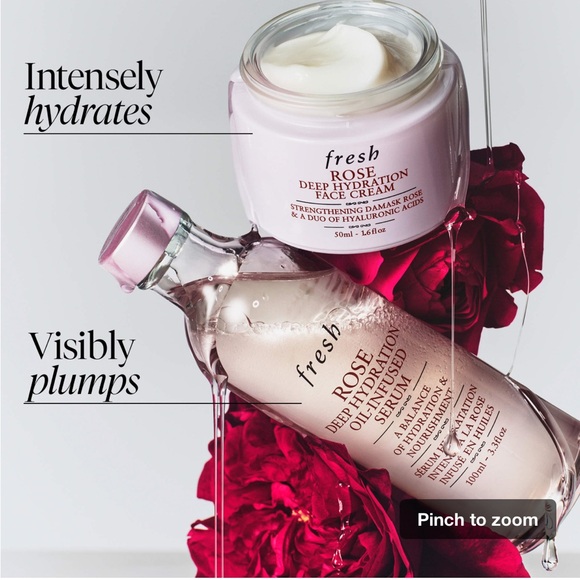 fresh Rose & Hyaluronic Acid Deep Hydration Moisturizer NIB - Picture 4 of 6